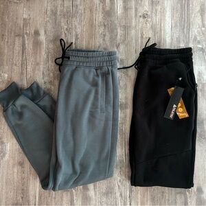 NWT Men's Gray and Black Jogger Bottoms - Soft Fleece Sweatpants